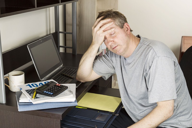 man looking tired
